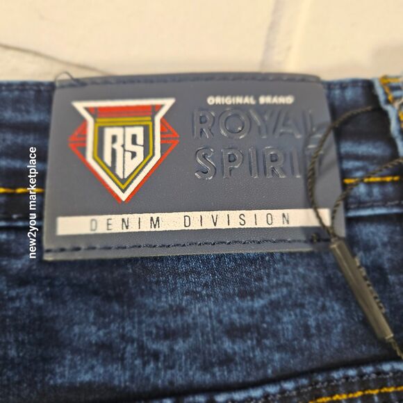 Men's Royal Spirit Denim Blue Jeans Size 34 shoestring waistband New - Picture 8 of 16